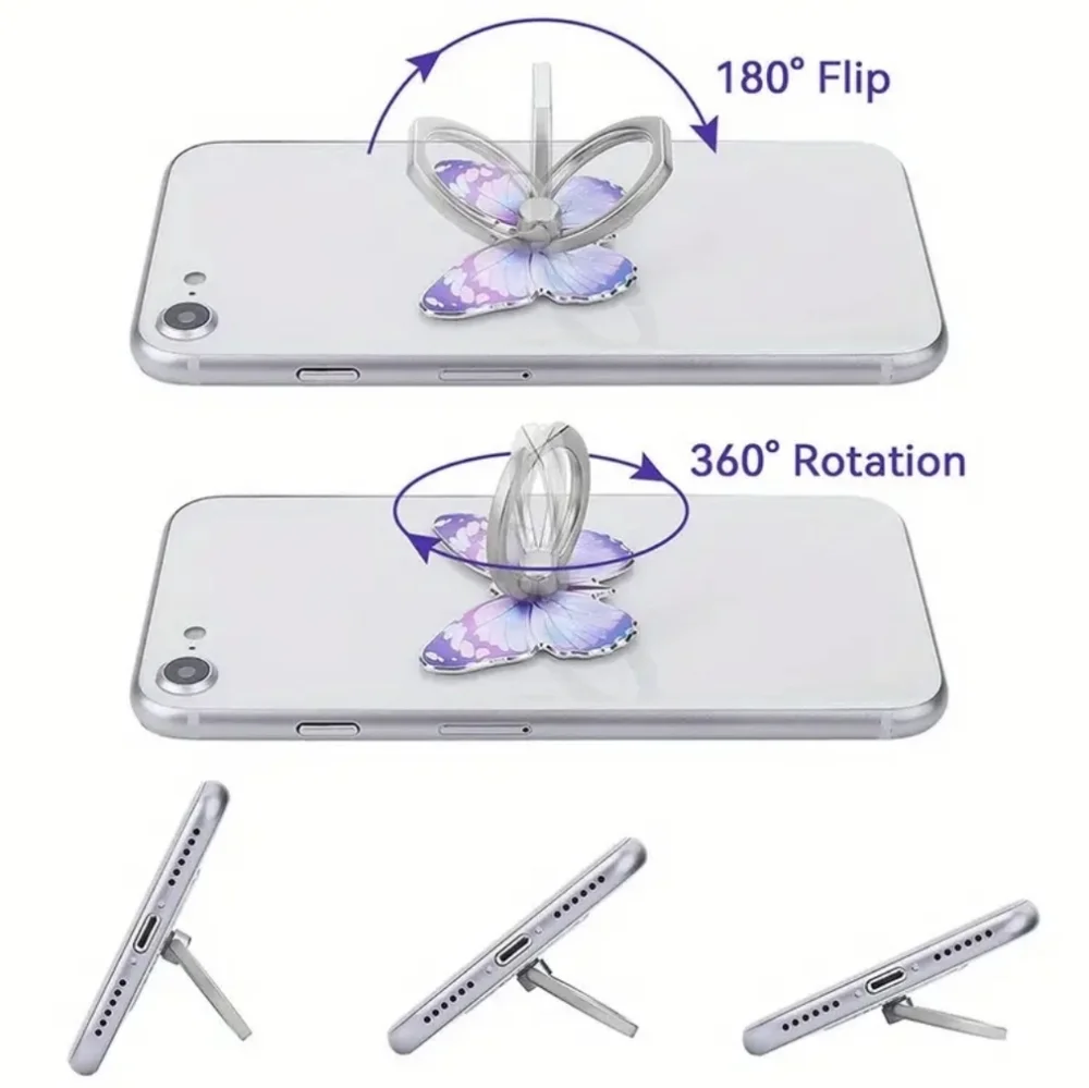 Cellphone Butterfly Ring Holder Rotates 360 Degrees,‎ Cellphone Stand Phone Grip